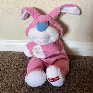 Vtg Fisher Price RUMPLE BUNNY Pink 1999 Rabbit Bunny Plush Easter Toy RARE